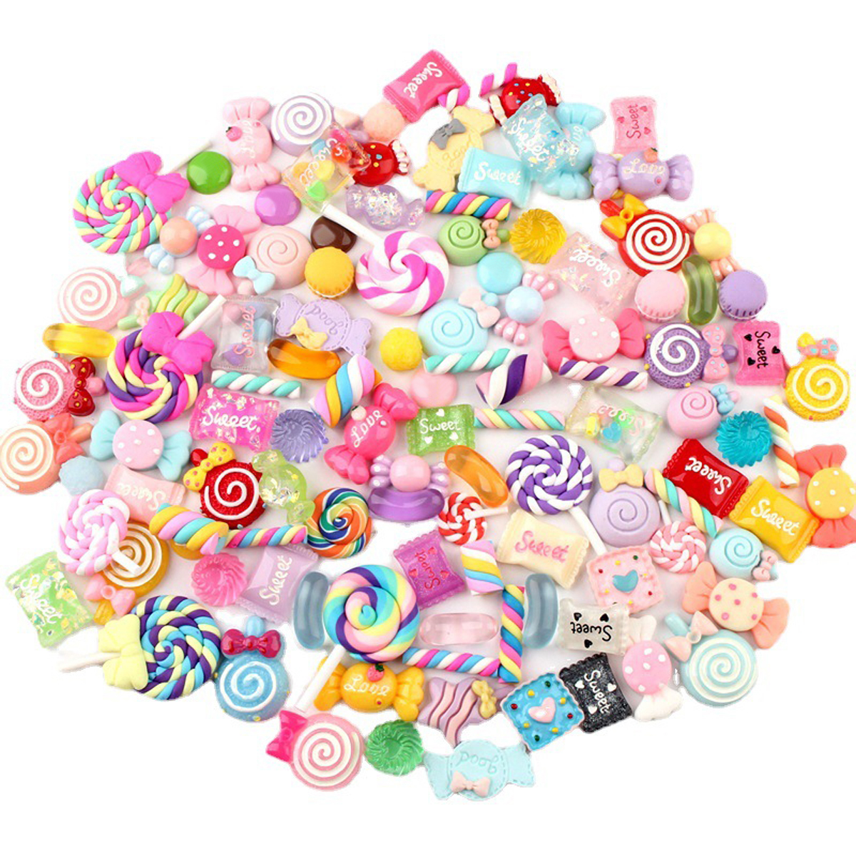 Resin Art Engagement - 30pcs Random Candy Slime Charms Cute