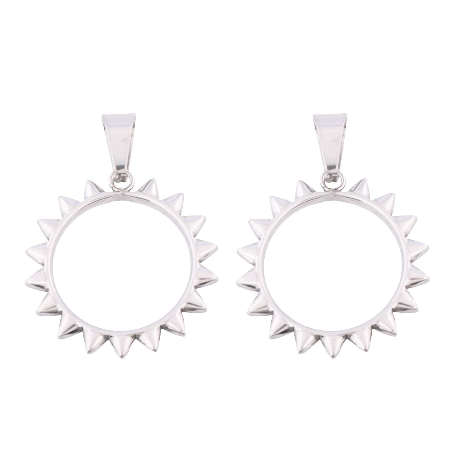 Bezels Pendant Resin - 10pcs Stainless Steel Spiked Rim Open