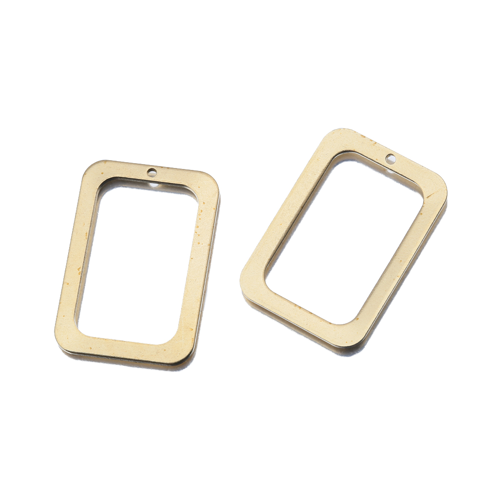 Bezels Pendant Resin - 10Pcs Raw Brass Rectangle Hollow Out