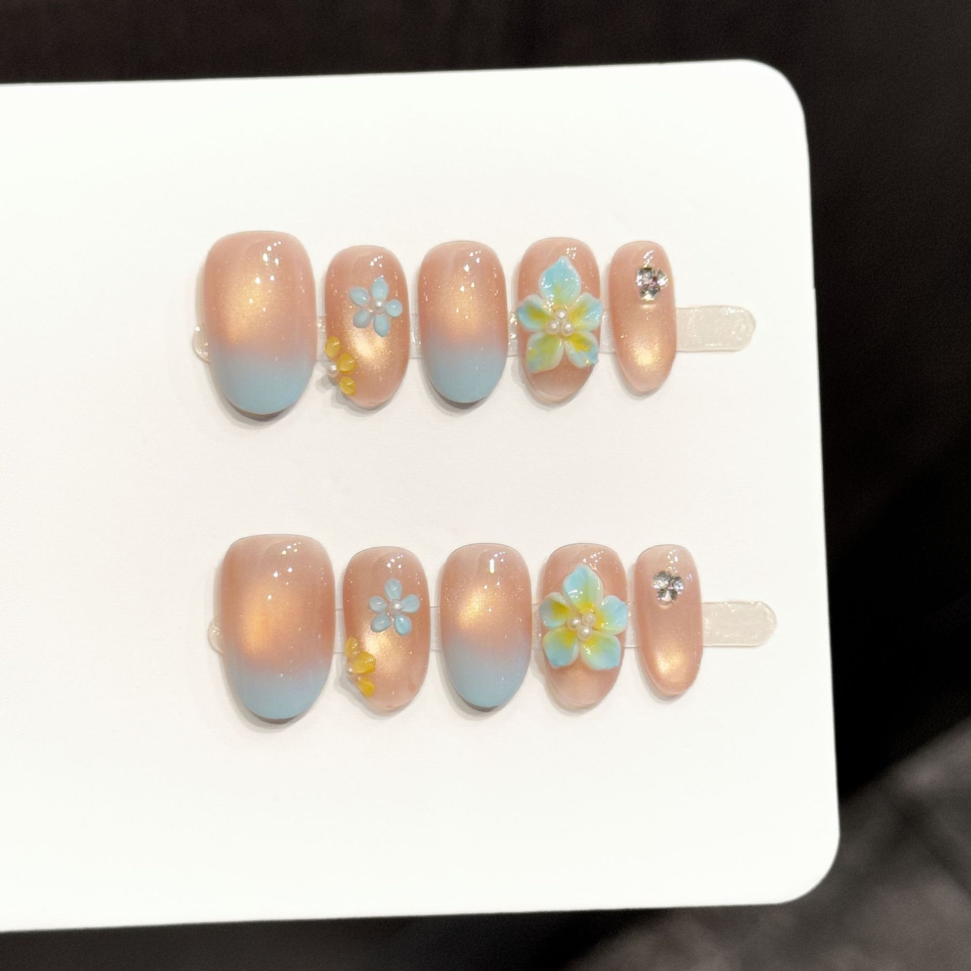 Resin Art Flower - 10pcs Pure Hand Pressed Short Oval