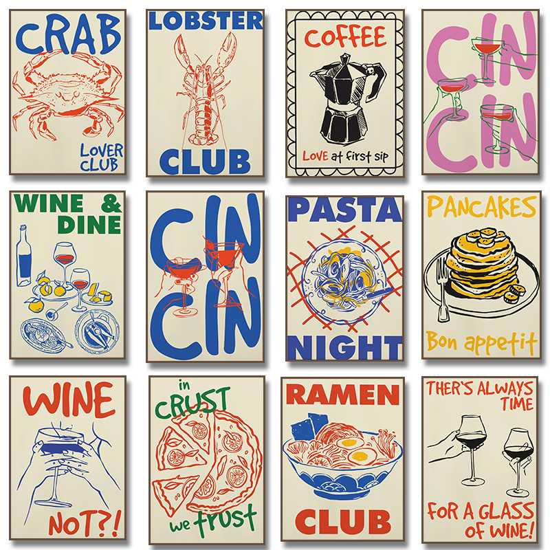 Resin Art Kitchen - Trendy Coffee Cheers Print Posters Retro