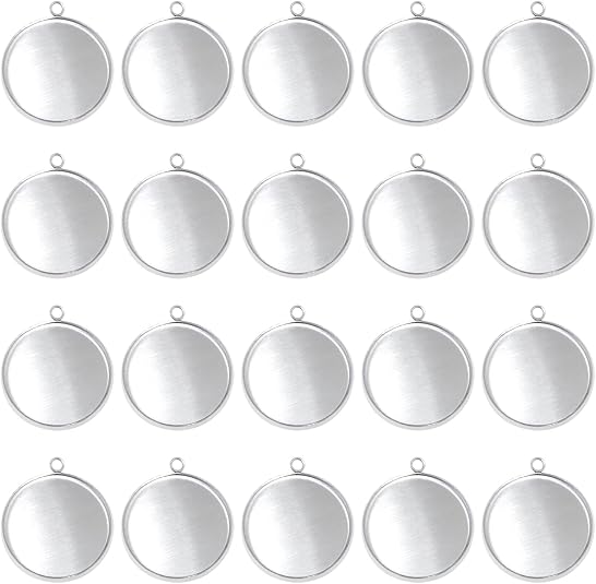 20 Pieces Stainless Steel Roun – обзор и цена Bezels Pendant Resin