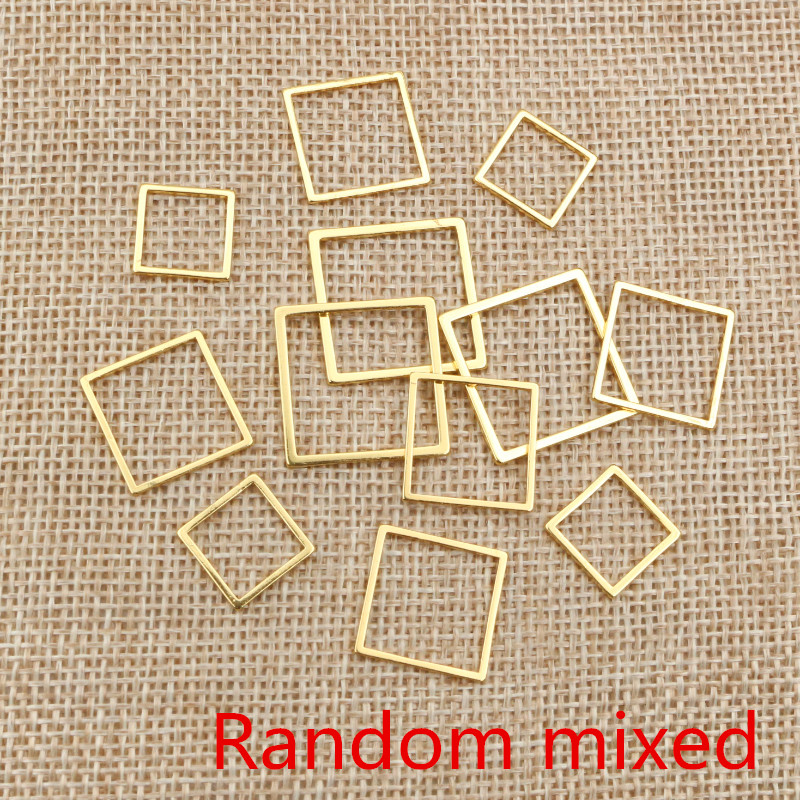 20pcs 3 Size Square Charm Gold – обзор и цена Bezels Pendant Resin