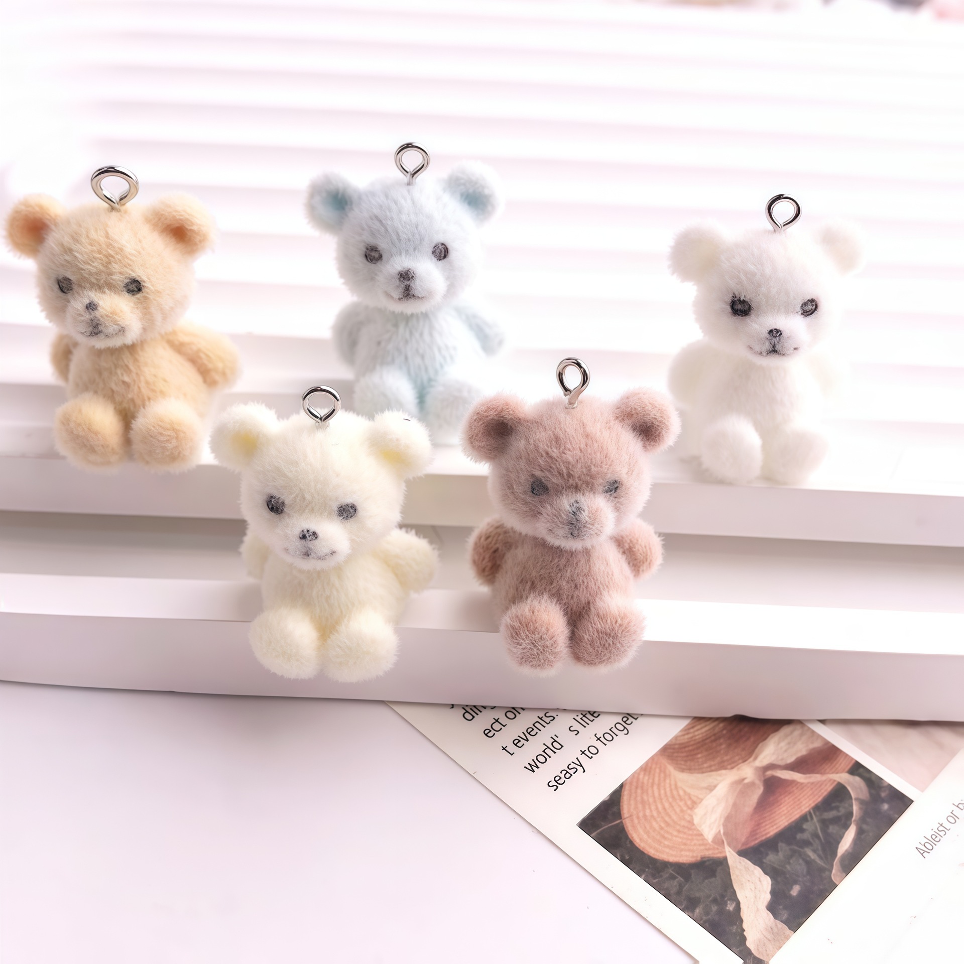 5pcs 3D Flocked Bear Resin Cha – обзор и цена Resin Art Engagement