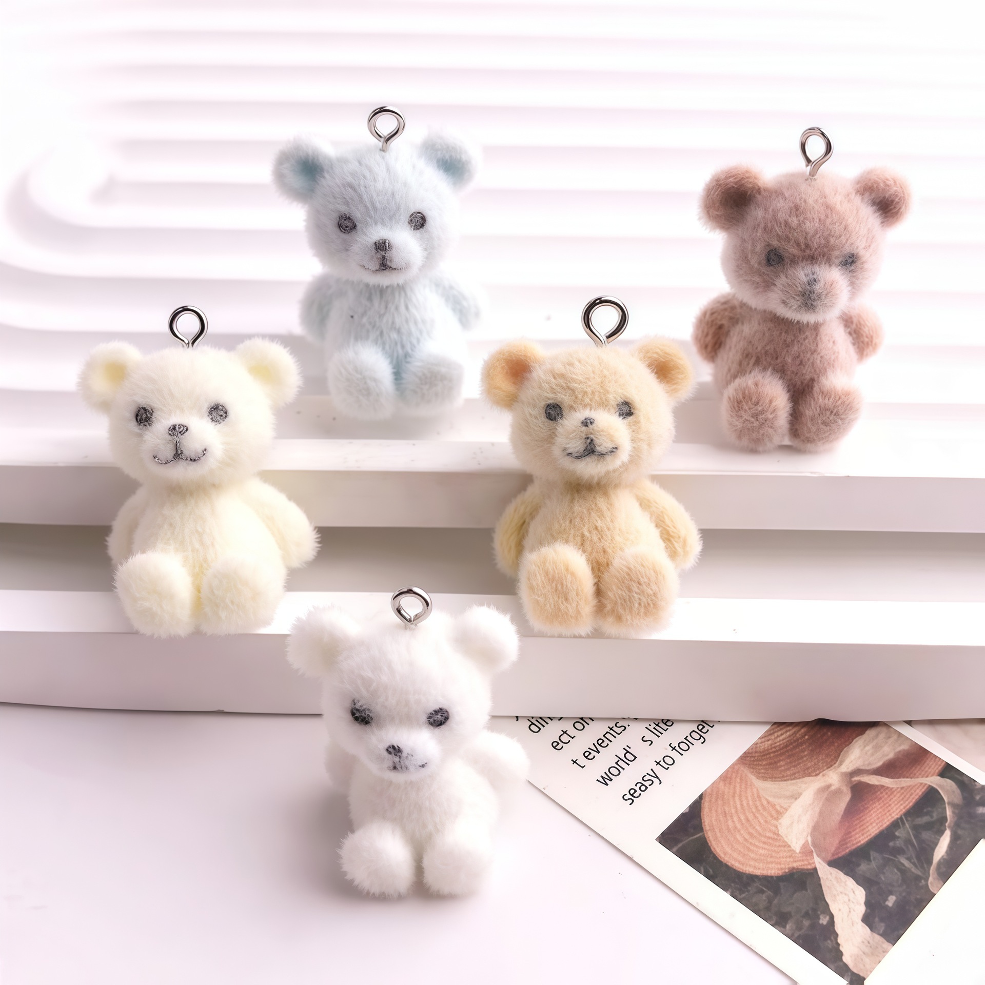 5pcs 3D Flocked Bear Resin Cha – обзор и цена Resin Art Engagement