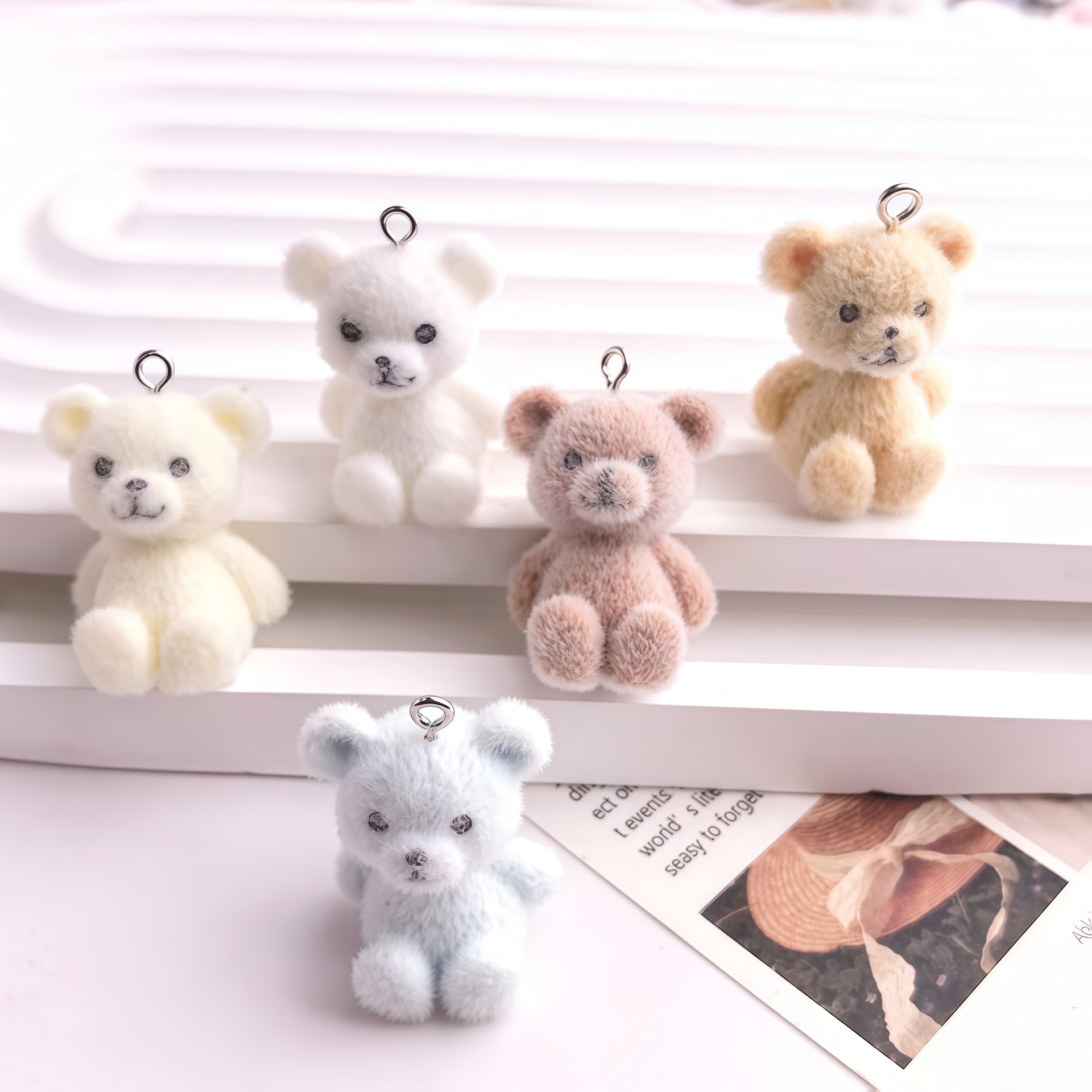 5pcs 3D Flocked Bear Resin Cha – обзор и цена Resin Art Engagement