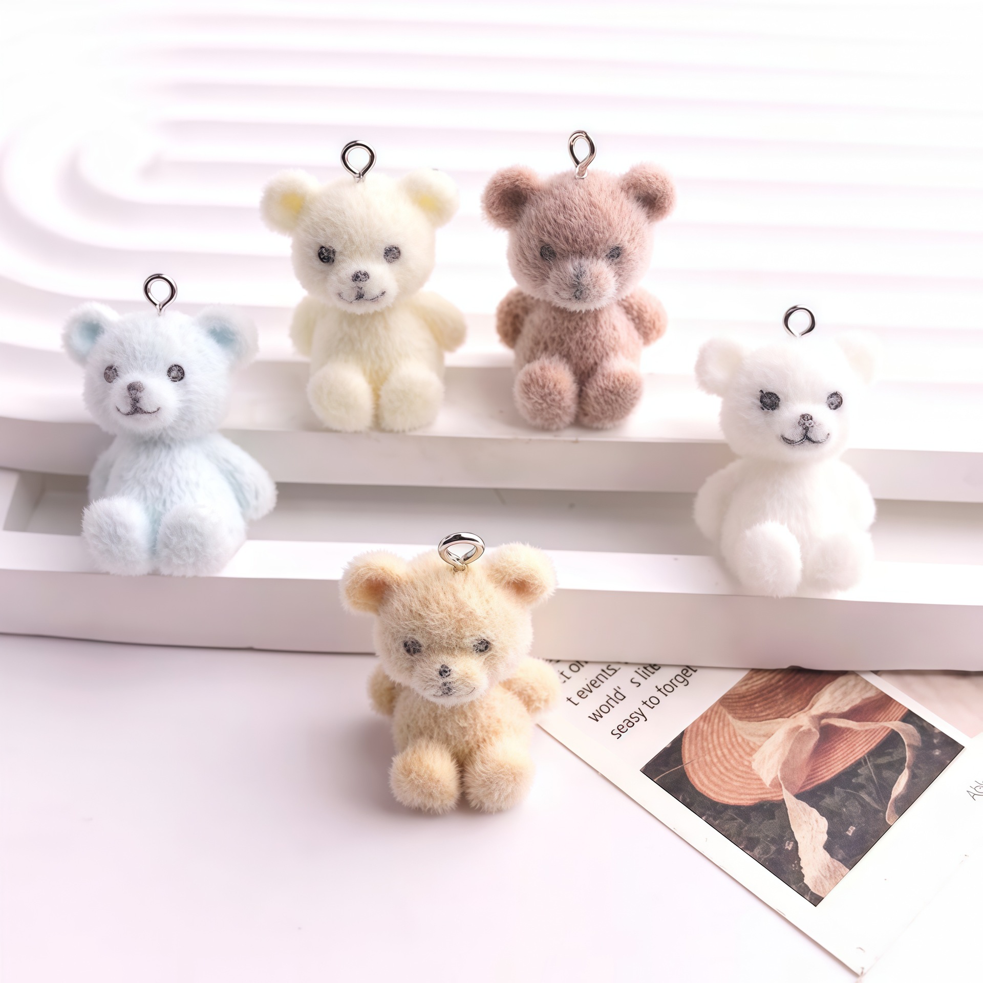 5pcs 3D Flocked Bear Resin Cha – обзор и цена Resin Art Engagement