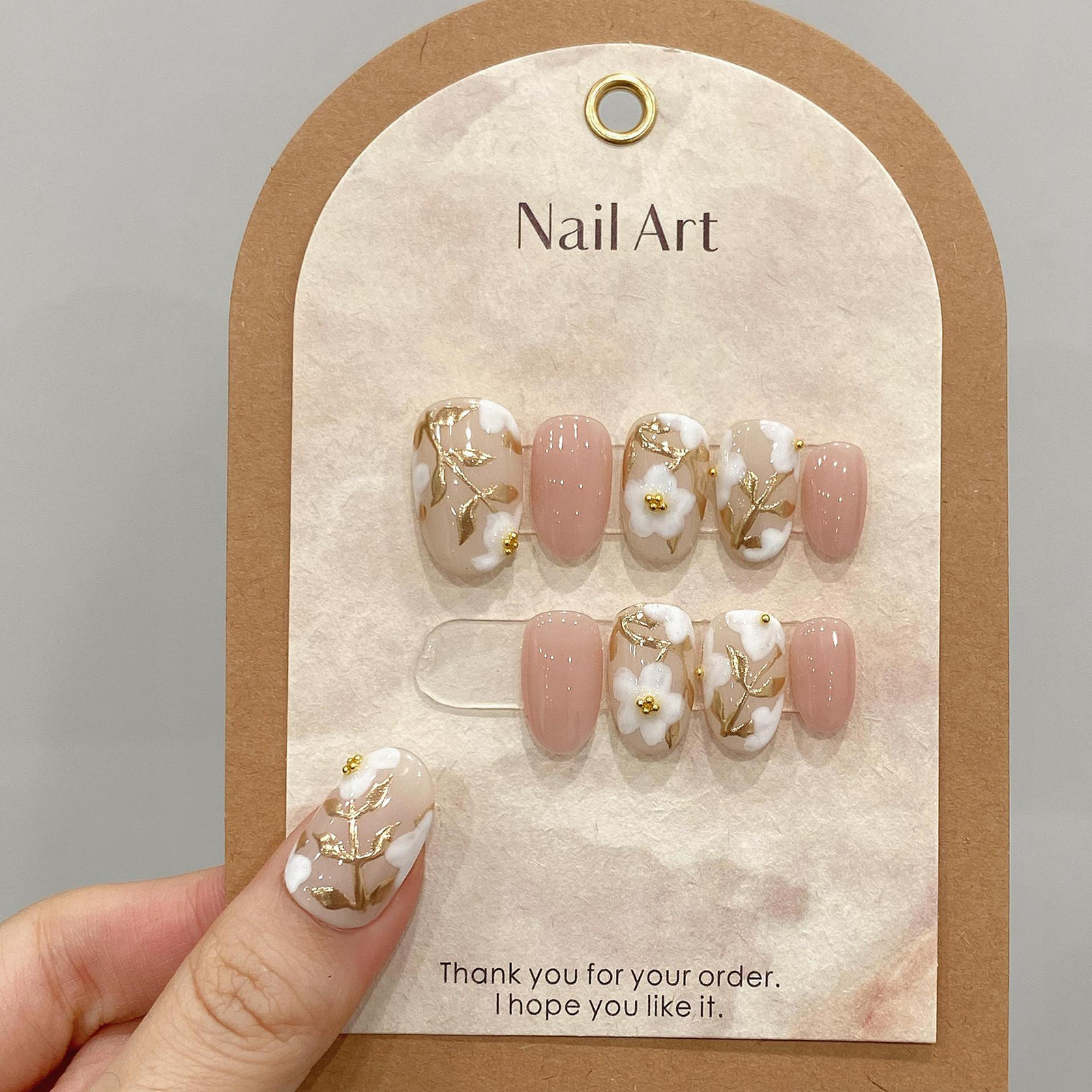 Handmade Press on Nails with W – обзор и цена Resin Art Flower