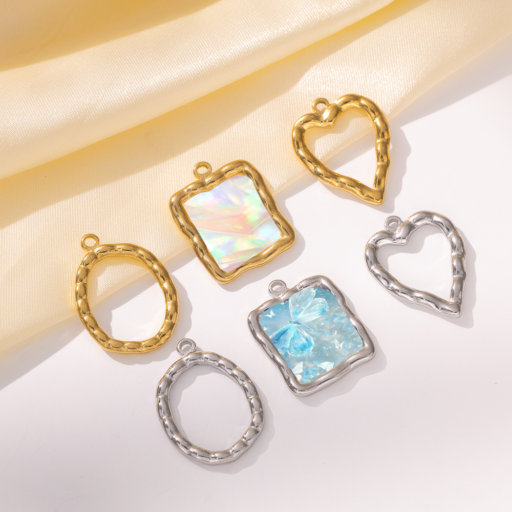 5pcs Stainless Steel Heart Rou – обзор и цена Bezels Pendant Resin