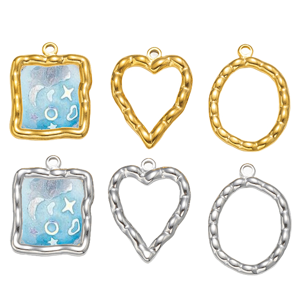5pcs Stainless Steel Heart Rou – обзор и цена Bezels Pendant Resin
