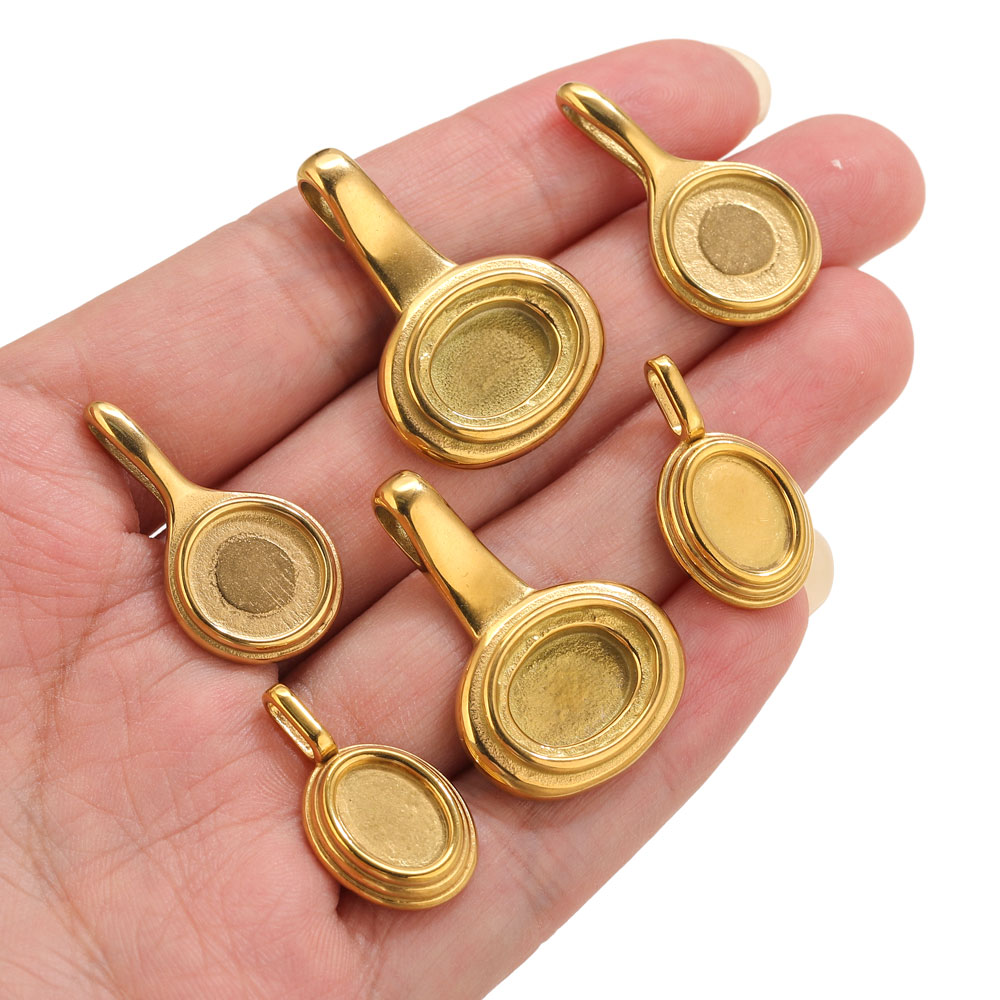 5pcs Stainless Steel Round Ova – обзор и цена Bezels Pendant Resin