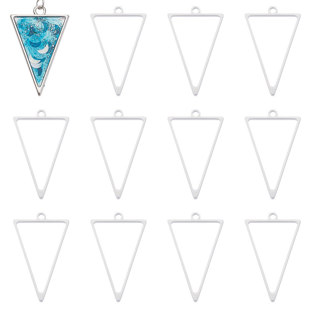 16Pcs Stainless Steel Triangle – обзор и цена Bezels Pendant Resin