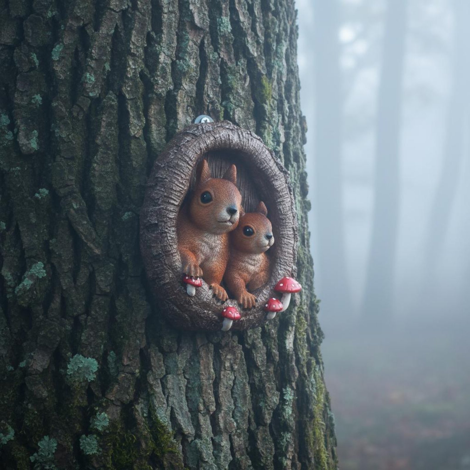 Squirrels in Tree Hollow Statu – обзор и цена Resin Art Sculptures
