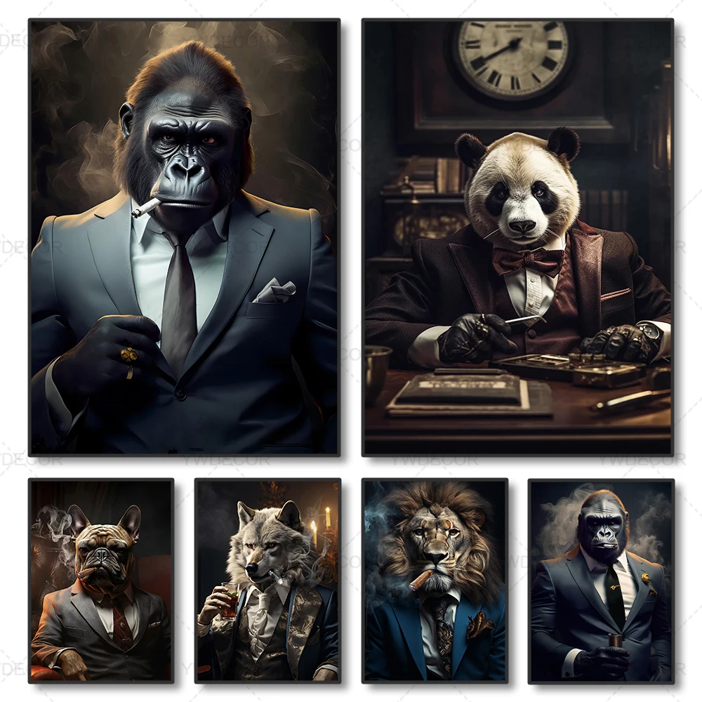 Abstract Smoking Lion Animals  – обзор и цена Resin Art Business