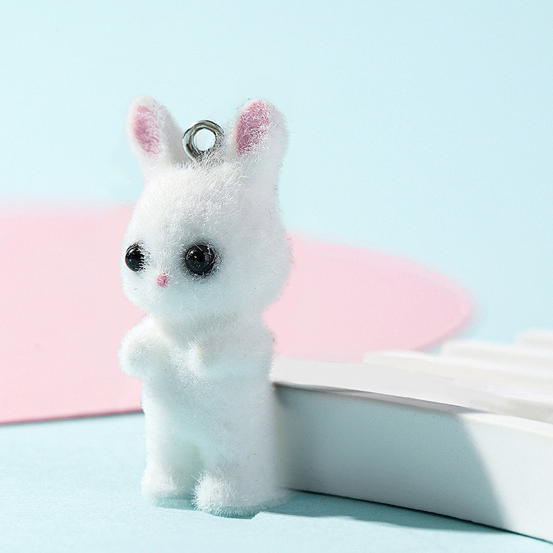 5pcs/lot Cute Flocking Rabbit  – обзор и цена Resin Art Engagement