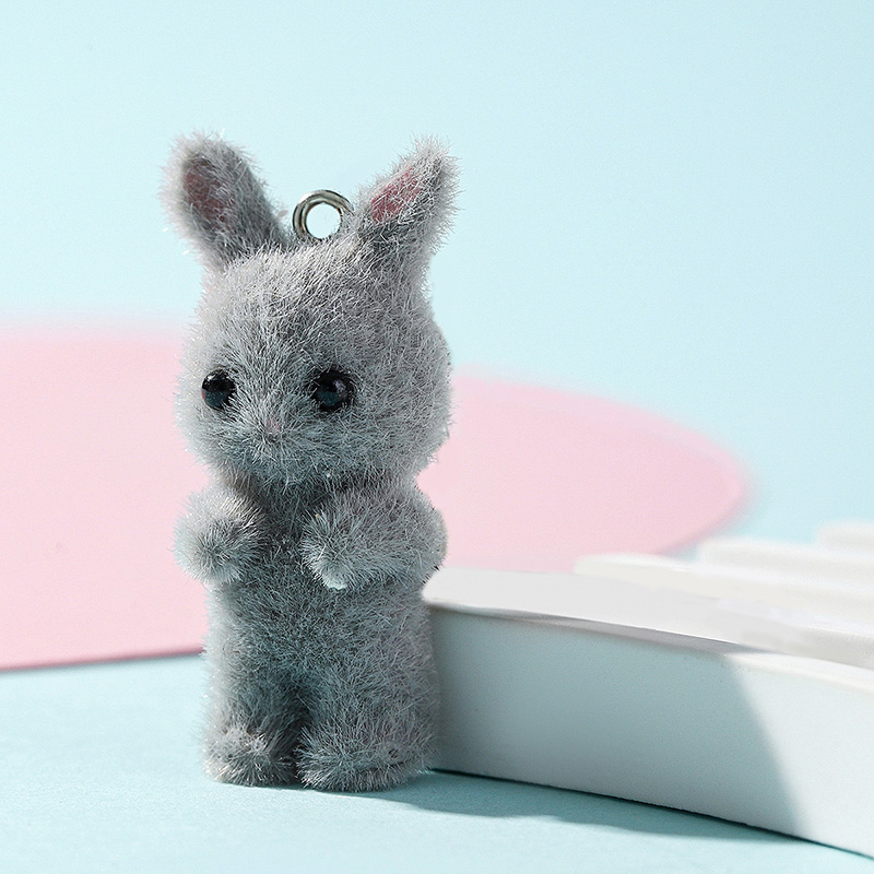 5pcs/lot Cute Flocking Rabbit  – обзор и цена Resin Art Engagement