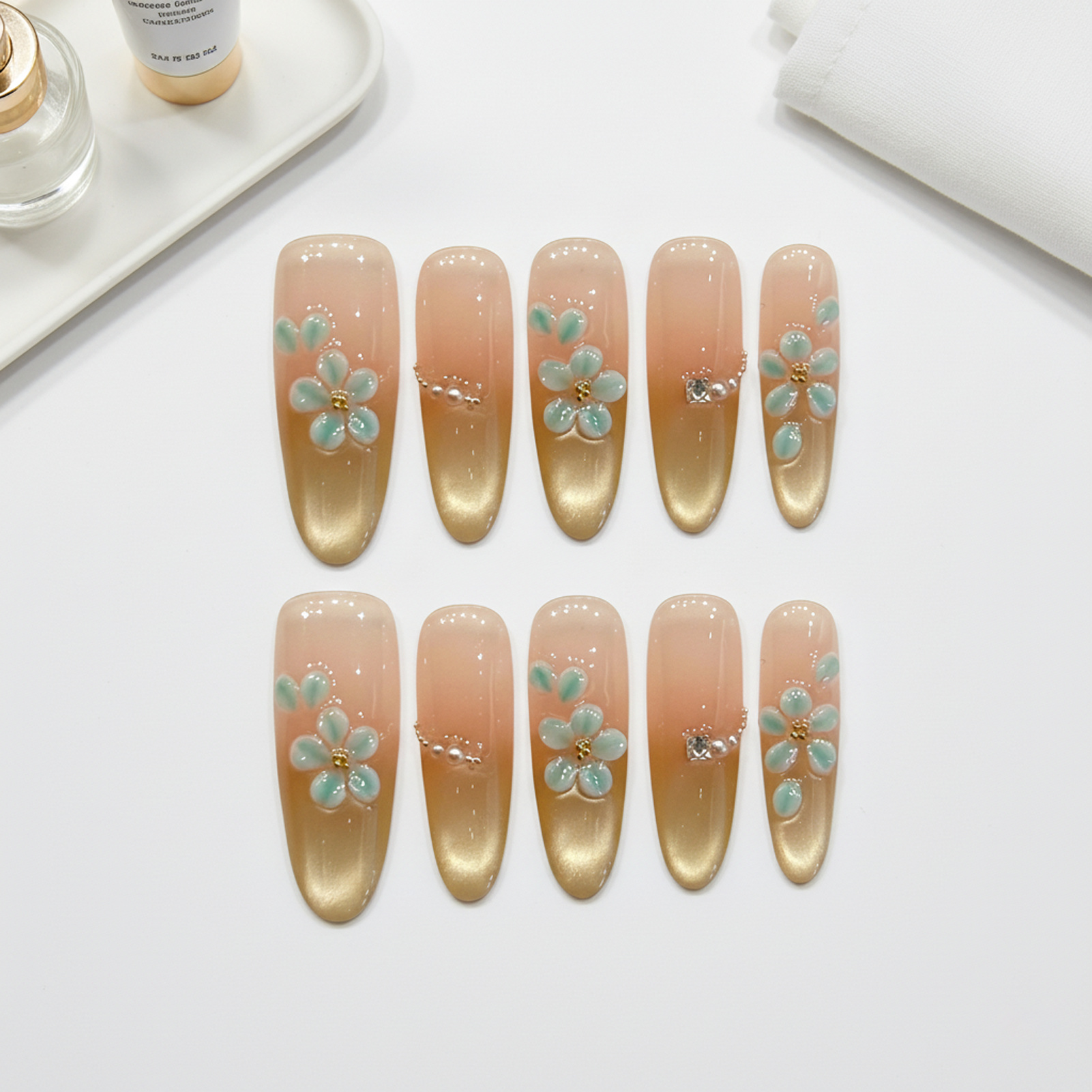Handmade Fake Nails 10pcs Wear – обзор и цена Resin Art Flower