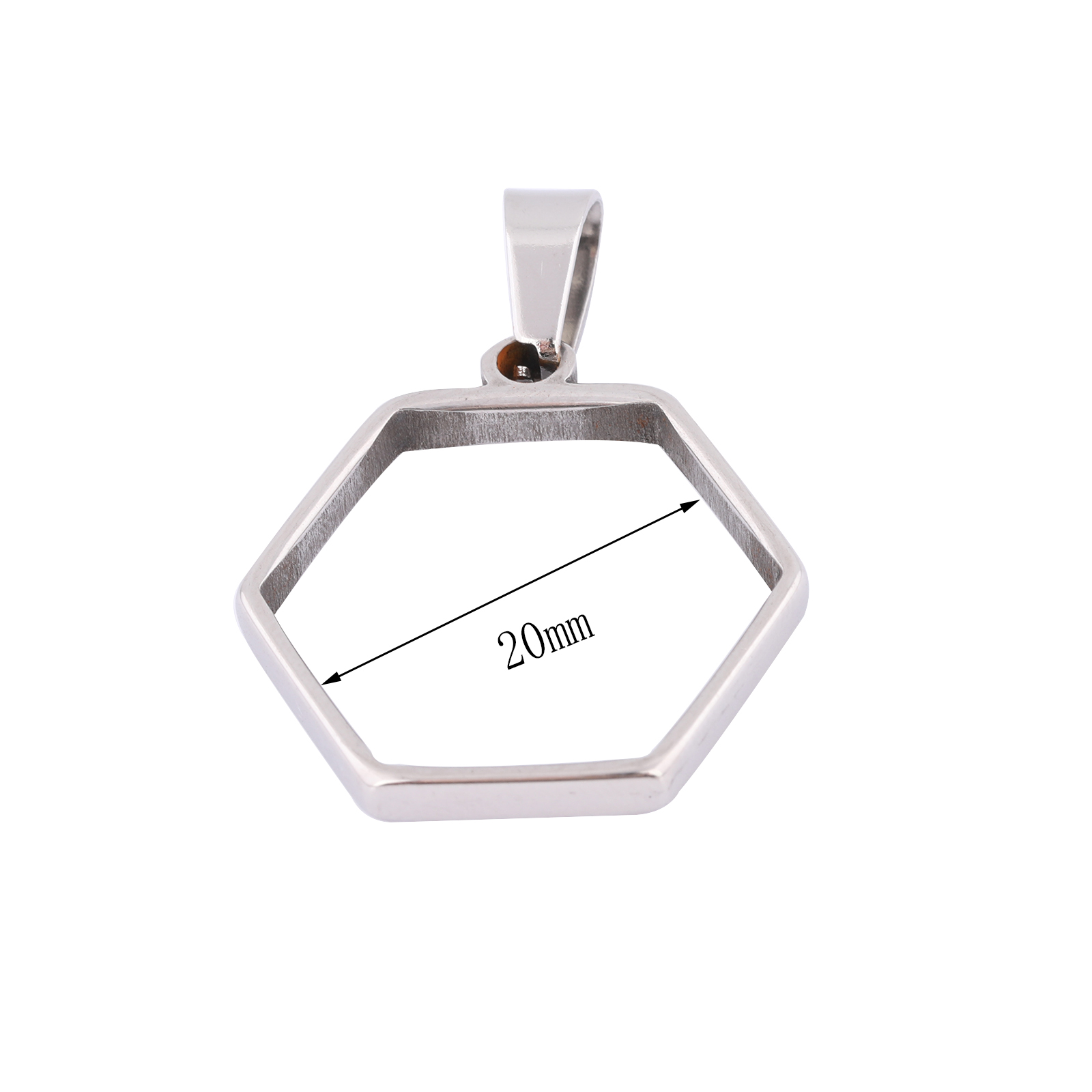 10pcs Stainless Steel Hexagon  – обзор и цена Bezels Pendant Resin