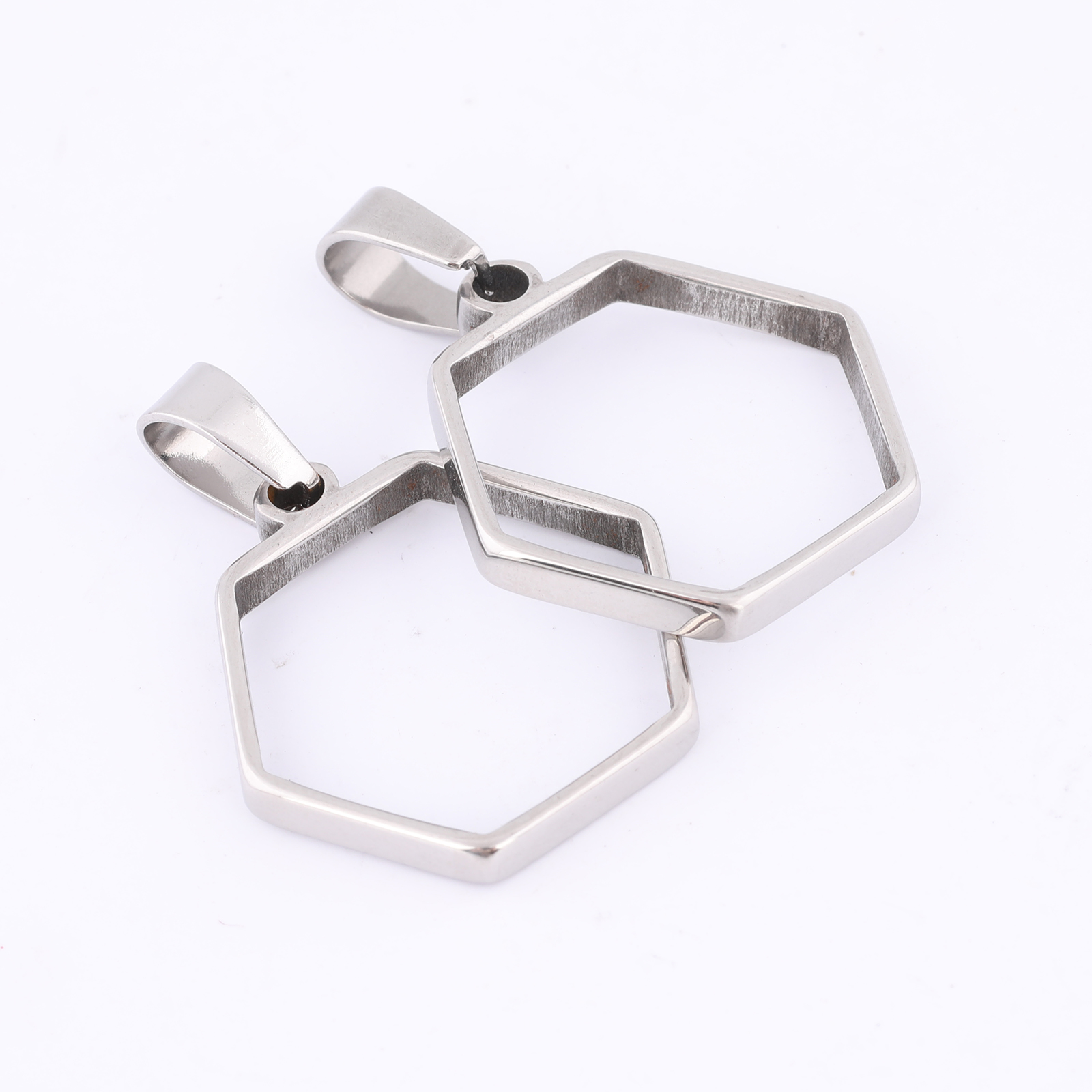 10pcs Stainless Steel Hexagon  – обзор и цена Bezels Pendant Resin