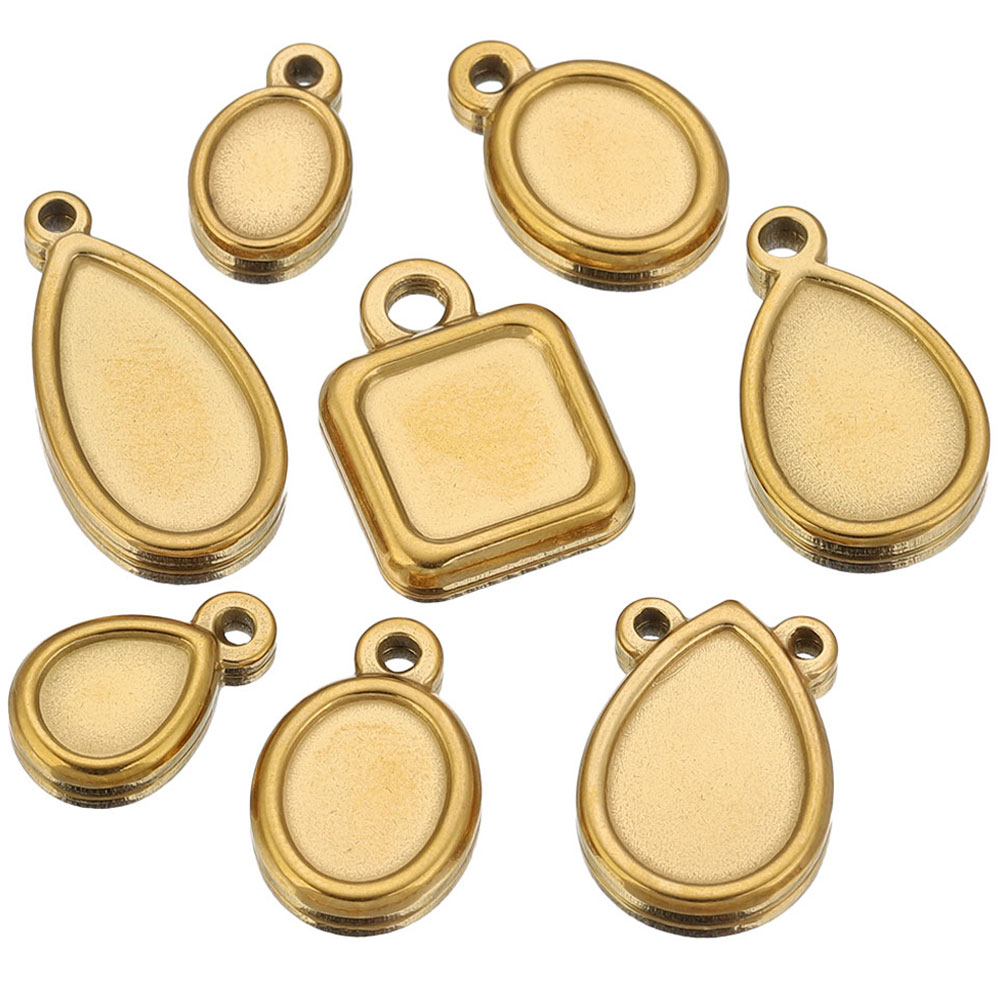 5pcs Stainless Steel Square Dr – обзор и цена Bezels Pendant Resin