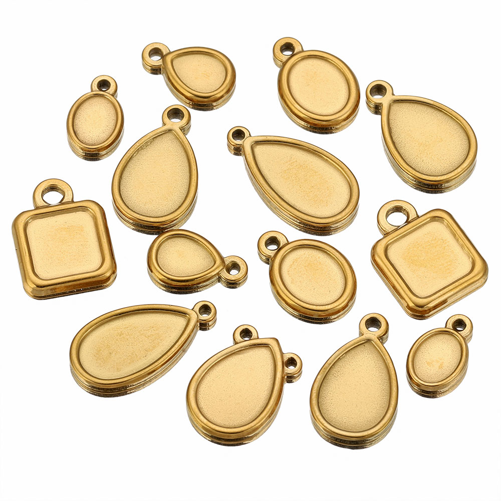 5pcs Stainless Steel Square Dr – обзор и цена Bezels Pendant Resin