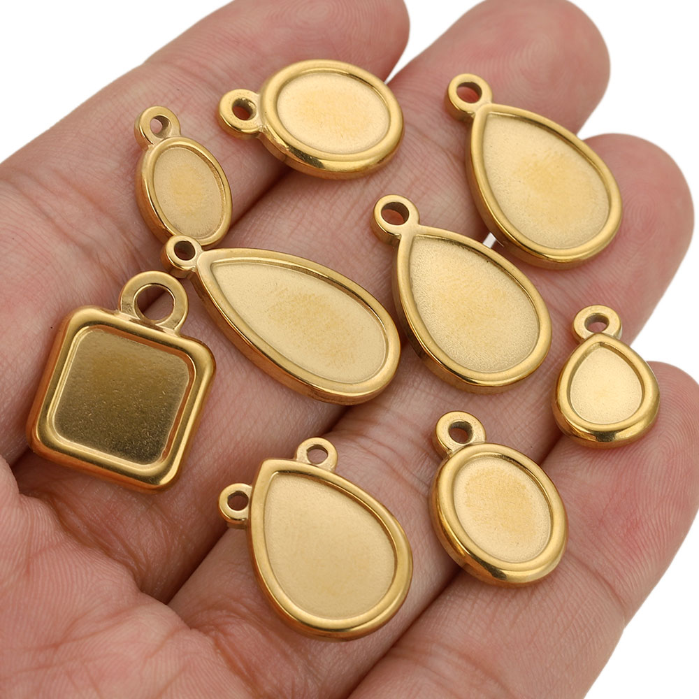 5pcs Stainless Steel Square Dr – обзор и цена Bezels Pendant Resin