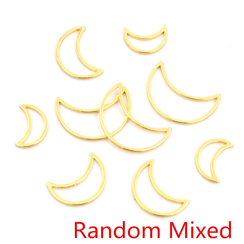 20pcs 3 Size Moon Charm Gold S – обзор и цена Bezels Pendant Resin