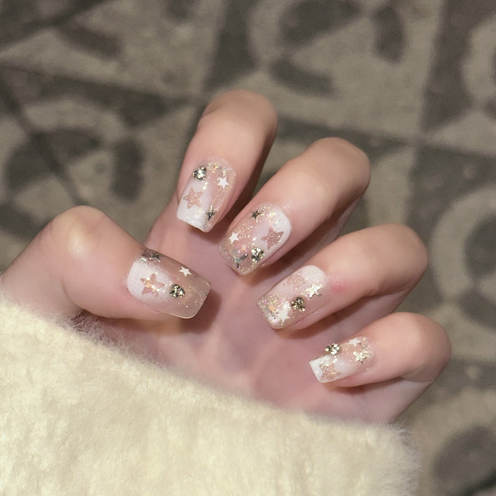10PCS Short Square Fake Nails  – обзор и цена Resin Art Flower