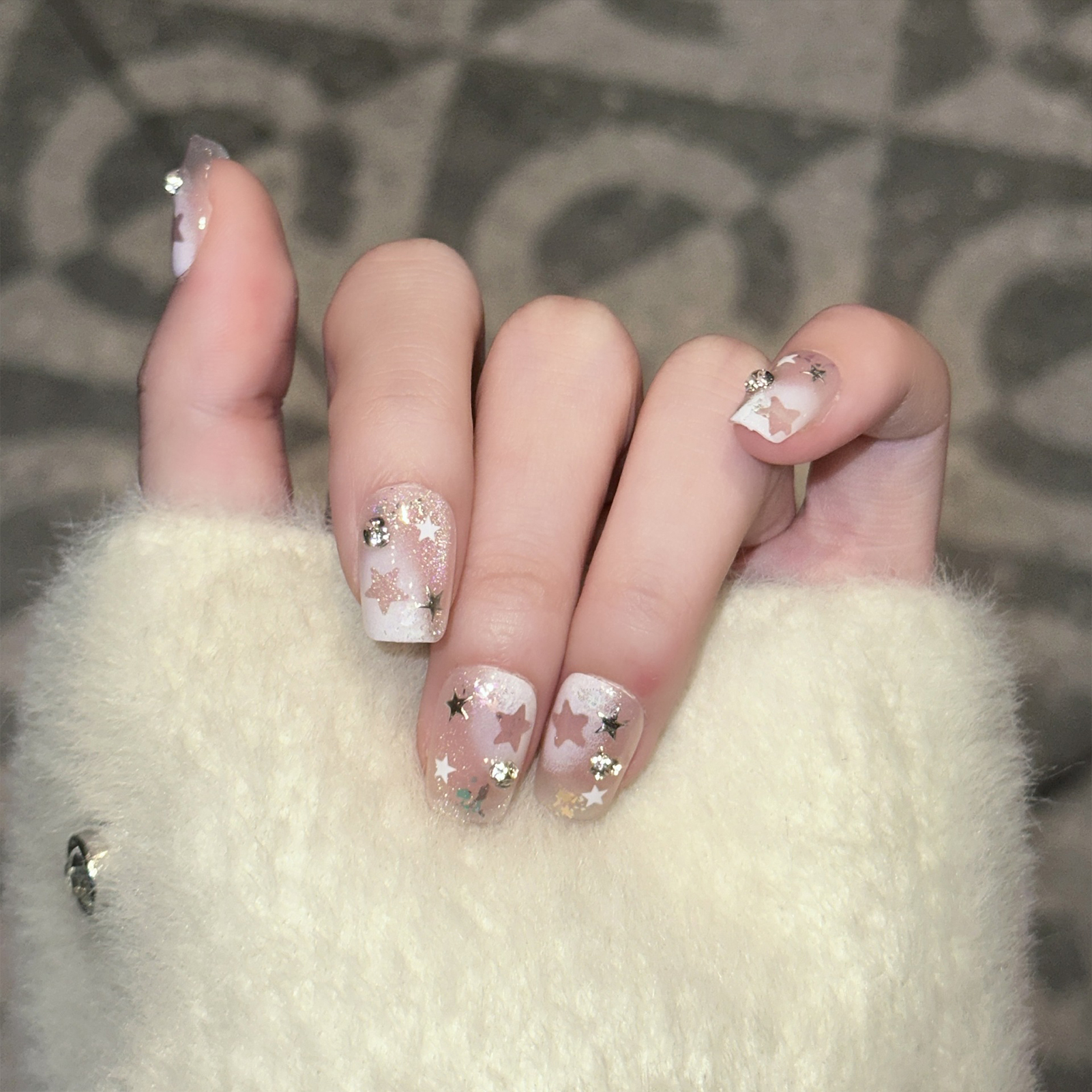 10PCS Short Square Fake Nails  – обзор и цена Resin Art Flower