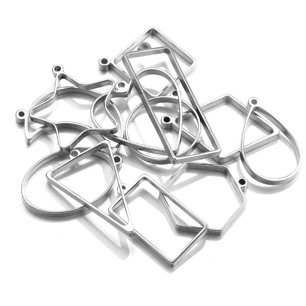 10pcs Stainless Steel No Fadin – обзор и цена Bezels Pendant Resin