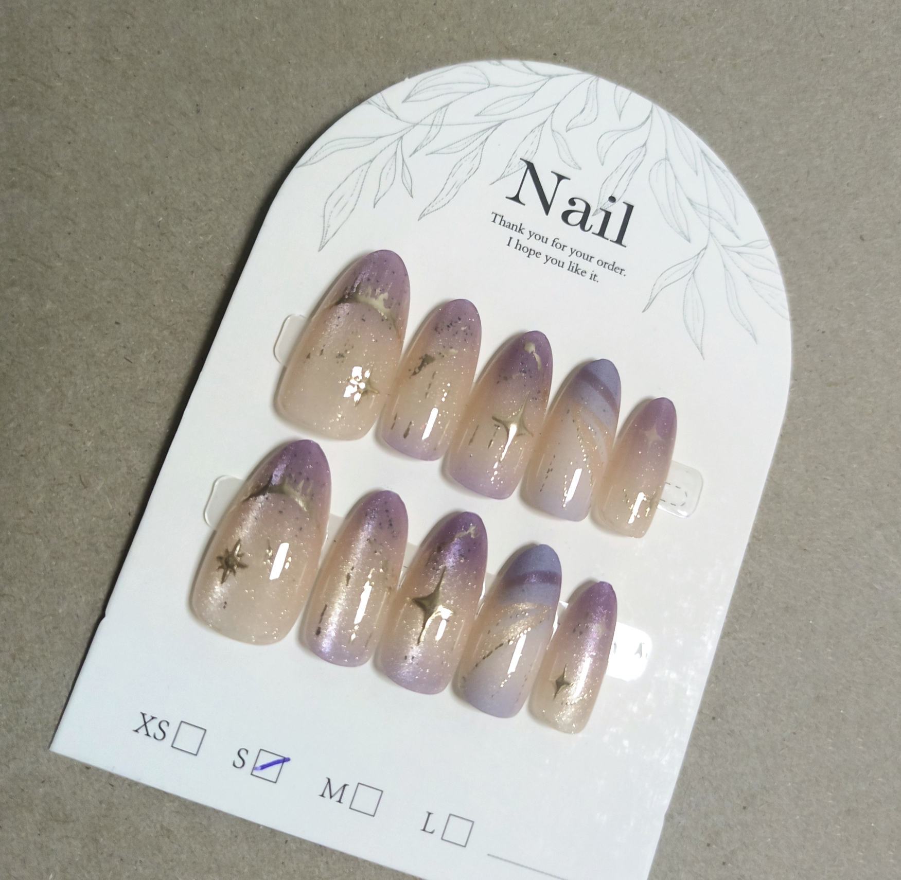 10pcs Cat Eye Purple False Nai – обзор и цена Resin Art Purple