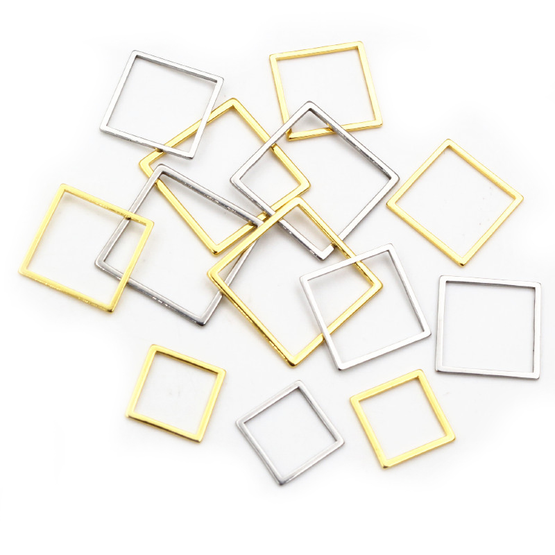 20pcs 3 Size Square Charm Gold – обзор и цена Bezels Pendant Resin
