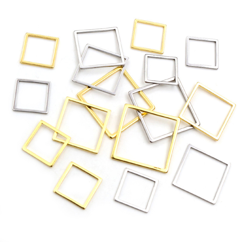20pcs 3 Size Square Charm Gold – обзор и цена Bezels Pendant Resin