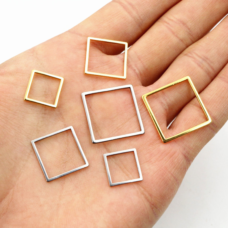 20pcs 3 Size Square Charm Gold – обзор и цена Bezels Pendant Resin