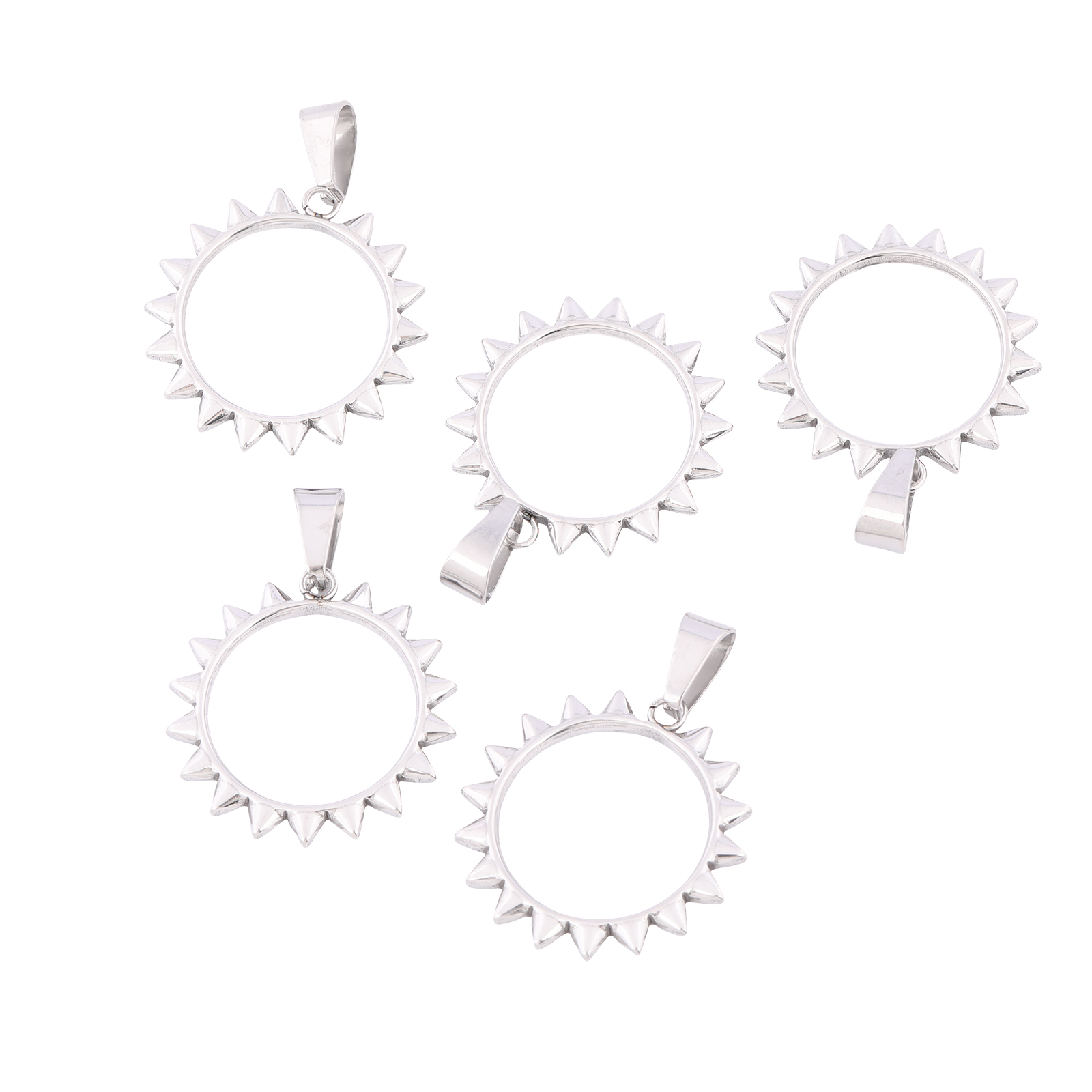 10pcs Stainless Steel Spiked R – обзор и цена Bezels Pendant Resin