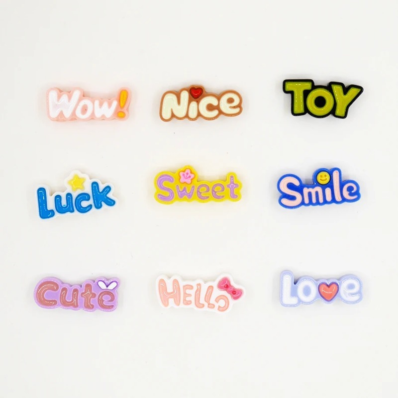 10Pcs Cute Flat Back Wow Luck  – обзор и цена Resin Art Phone Case
