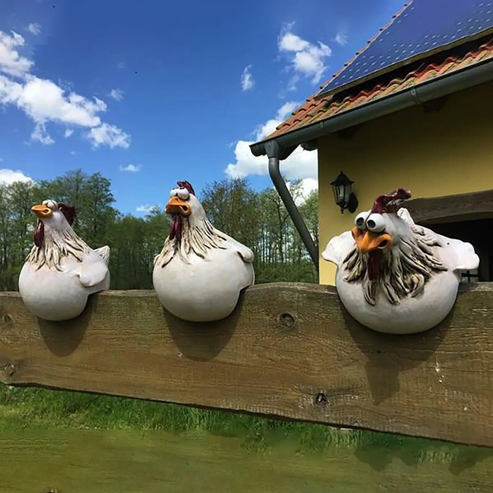 Funny Chicken Fence Decor Stat – обзор и цена Resin Art Sculptures