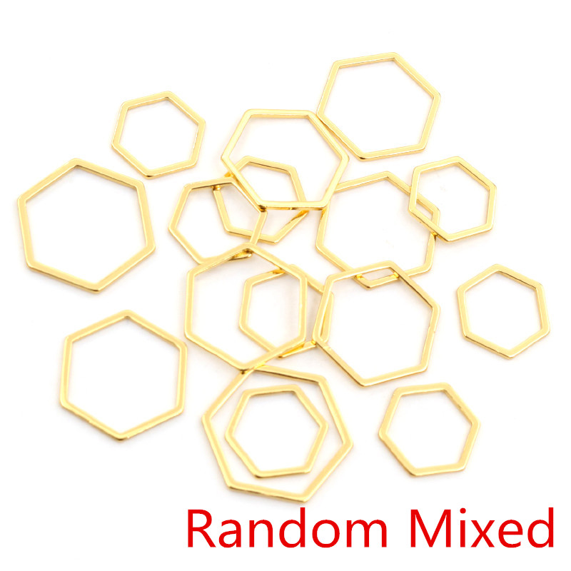 20pcs 3 Size Polygon Charm Gol – обзор и цена Bezels Pendant Resin