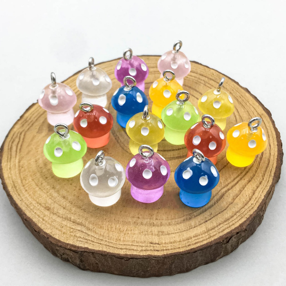 16pcs Luminous Mushroom Charms – обзор и цена Resin Art Engagement