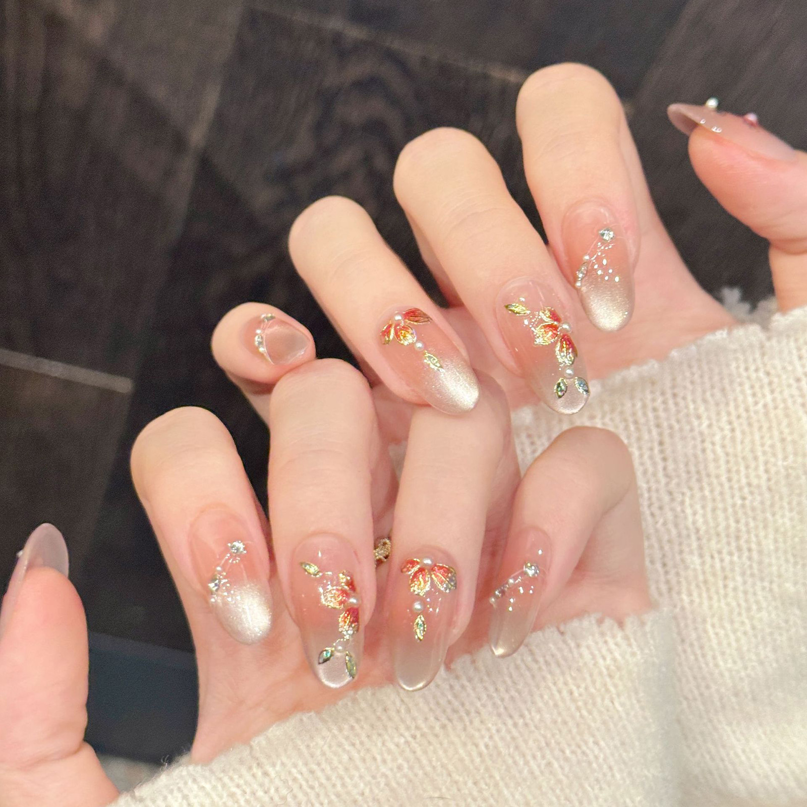 10pcs Handmade Fake Nails Pres – обзор и цена Resin Art Flower