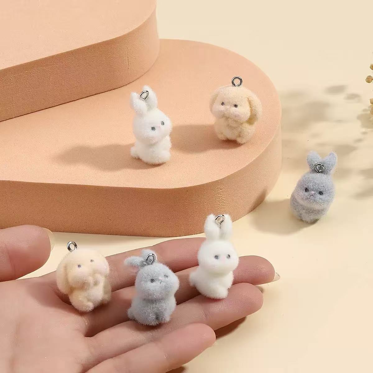 10pcs Flocking Little Rabbit R – обзор и цена Resin Art Engagement